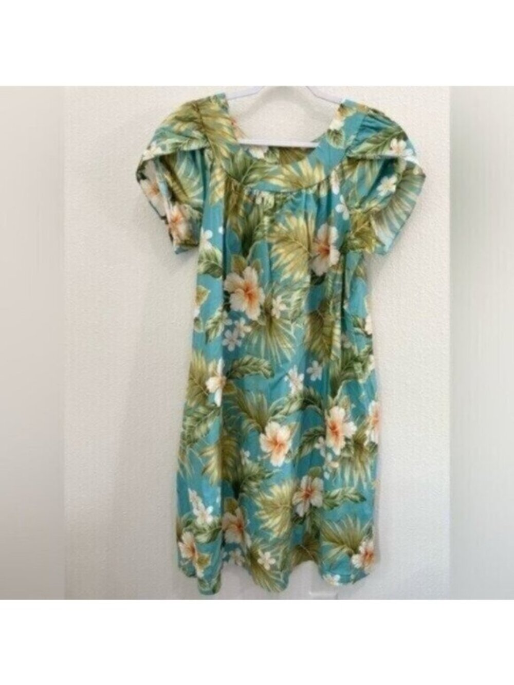 Vintage Hawaiian Tropical Mod Midi Dress Boho Beach Summer Relaxed Fit Floral
